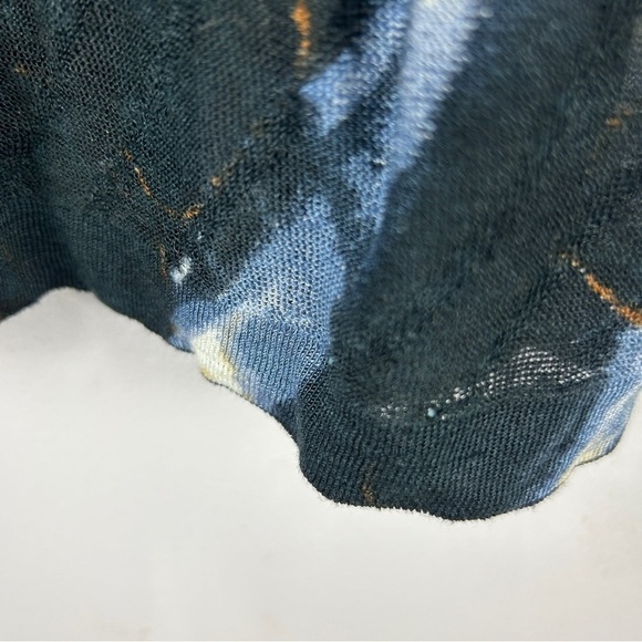 Nic + Zoe Linen Blend Ombre Long Sleeve Boat Neck Top Medium Blue - Picture 10 of 15